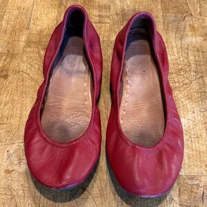 Tieks Ruby Red Leather Flats